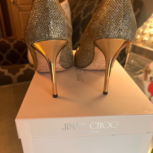 Gorgeous Jimmy Choo Light Bronze Glitter Heels size 8/38.5 in original box - Picture 2 of 9
